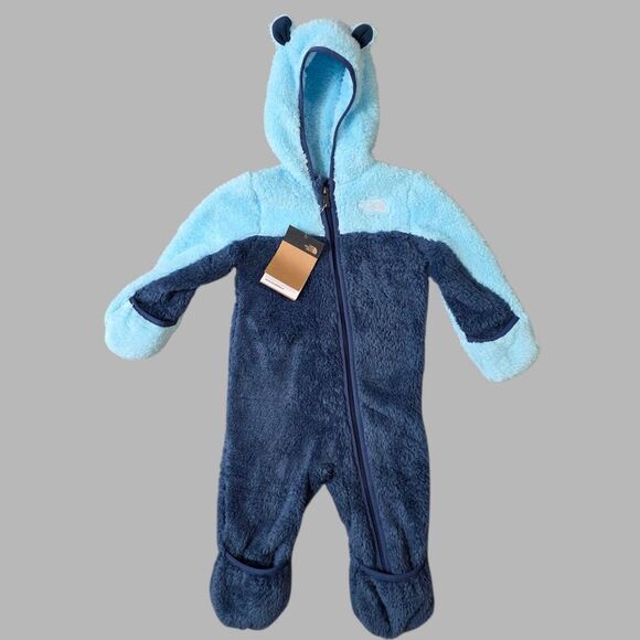 The North Face Baby Bear Campshire Bodysuit Blue White Size 12-18 M Months New - Picture 1 of 12